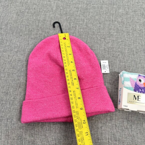 NEW! Old Navy Pink Beanie Hat (One Size) & Owl Slipper Socks 1 Pair Size 4-10 - Picture 2 of 8